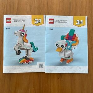 LEGO Creator | 3-in-1 Unicorn and Duck Set, INSTRUCTIONS ONLY
